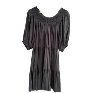 Old Navy Womens Puff Sleeve Flowy Peasant Dress Size XXL Smocked Tiered thumbnail 2