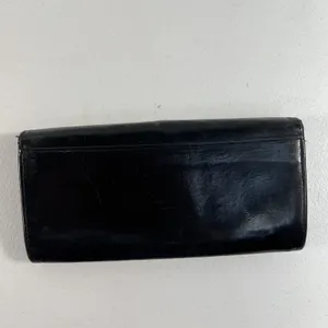 Patent Leather Black Wallet Clutch Credit Card Bi Fold Kiss Lock‎ Beautiful thumbnail 2