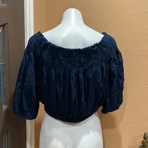 We the free navy blue crop top thumbnail 4