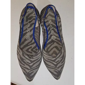 Rothy's Womens The Point Gray Zebra Stripe Ballet Flats‎ Shoes 9.5 thumbnail 2
