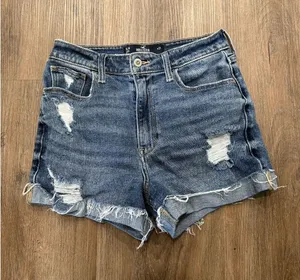 Hollister Shorts Womens 27 Blue High-Rise Short 3 Distressed Denim Cuff‎ Shorts thumbnail 1