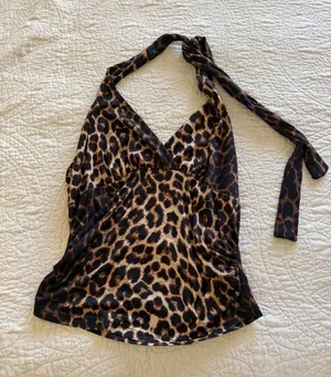 Leopard Halter Tank Top thumbnail 1