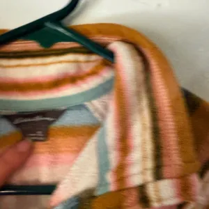 Eddie Bauer Fleece Pullover Striped Quarter Zip Pink Blue Brown Western Aztec‎ thumbnail 6