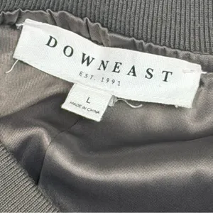 DownEast Charcoal Bomber Jacket with Floral Embroidery‎ thumbnail 3