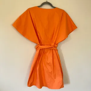 Lovers + Friends Leigh Cotton Poplin Tie Waist Mini Wrap Dress Sherbert Orange thumbnail 6
