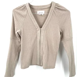 Anthropologie Puff Sleeve Snap Button Cardigan Sweater Top thumbnail 3