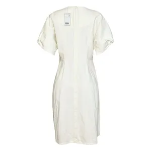 COS Puff Sleeve Organic Cotton Denim Mini Dress, White, 12 (US) thumbnail 7