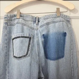 Sincerely Jules Jeans Juniors 5/27 Blue High Rise Wide Leg Distressed SJ28577AZW thumbnail 11