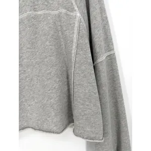 Aerie Women Large Grey Cowl Neck Cropped Sweatshirt Pullover Exposed Seam Fleece thumbnail 4