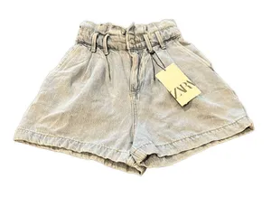 Zara Paperbag High waist Jean Shorts size XS thumbnail 1