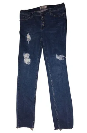 Free people high waisted denim raw hem jeans size 29 thumbnail 5