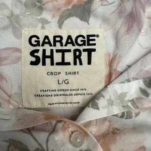 Garage‎ Cropped Floral Button Shirt Extra Soft Size Large thumbnail 3