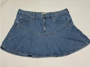 Universal Threads Denim Mini Skirt Womens 16 Blue Jean Y2K A-Line Flared Skater thumbnail 1