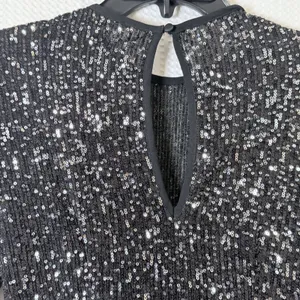 Little Mistress London Dress Women Size US 2 Black Sequin Pleated Midaxi Formal thumbnail 4