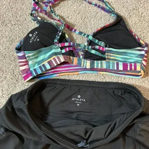 Athleta Womens‎ M Black Skort and Bikini Top 2 Piece Set thumbnail 3