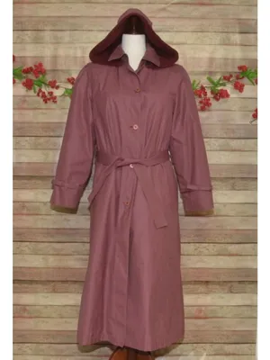 VTG London Fog Trench Coat 10 Dusty Rose Pink Detachable Hood Liner Belt USA thumbnail 2