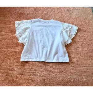 Zara Woman White/Cream Floral Appliqué Top Size S thumbnail 6