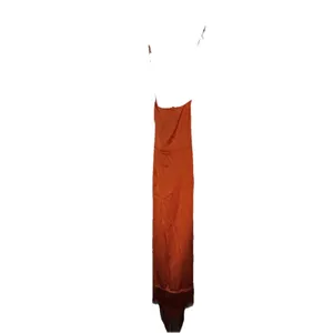 Pretty Little Thing Rust Strappy Back Satin Maxi Hi Low Tassel Hem Dress Size 4 thumbnail 9