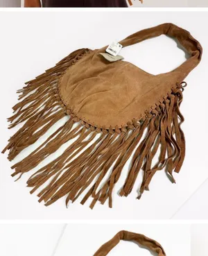 Free People Riley Suede fringe bag in copper sungold without tags thumbnail 5