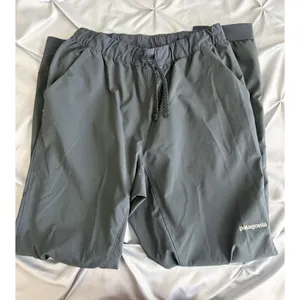 Patagonia Unisex Adults Sweatpants Gray Polyester Solid Drawstring Logo thumbnail 2