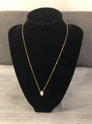 Gold Toned Crystal Necklace thumbnail 1