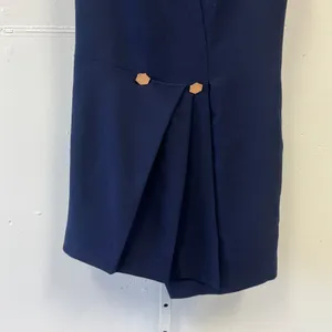 Osman London‎ Sleeveless Wrap Gathered Mini Dress Asymmetric Hemline Navy Size 4 thumbnail 5