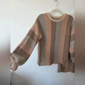 SheIn Sweater Skirt Set Chunky Knit Sand Earth Tones Coordinating Monochrome Old Money thumbnail 3