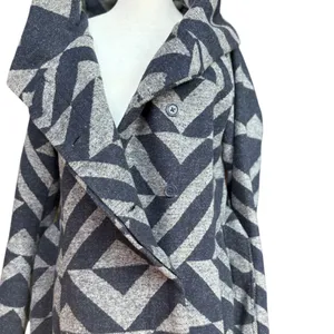 Mossimo Supply Co. Two Tone Geometric‎ Wrap Pea Coat With Oversized Collar Sz M thumbnail 6