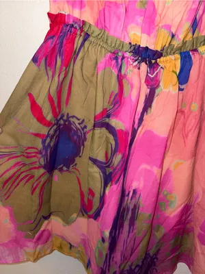NWT Steve Madden Floral Mini Dress Medium Spaghetti Strap Tie Bust Tropical thumbnail 6