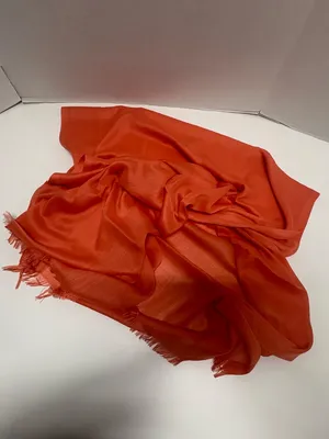 EYFEL Vibrant Orange Pashmina Shall With Fringes - 28.5" x 67.5" - NEW In Bag. thumbnail 16