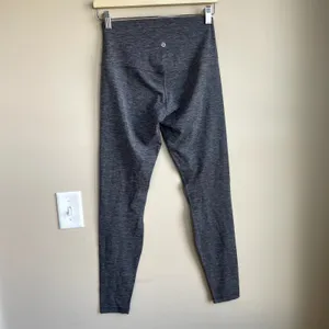 Lululemon full length gray heather compression leggings women's 8 secret‎ pocket thumbnail 4