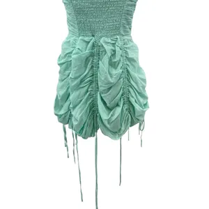 Urban Outfitters Kimchi Blue Belladonna Dress Ruched Mini Turquoise Size Medium‎ thumbnail 12