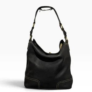 Coach Chelsea Black Pebbled Leather Hobo Shoulder Bag 10948 Turnlock Vintage Y2K thumbnail 2