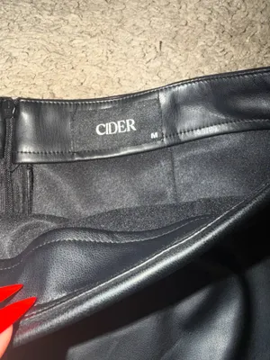 Cider Black Leather Mini Skirt thumbnail 3