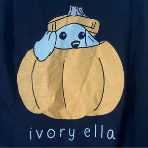 Ivory Ella Long sleeve pocket T-shirt pumpkin dog size small thumbnail 2