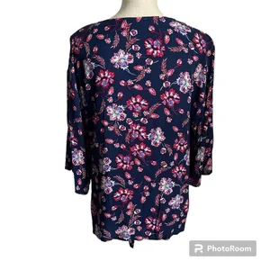 Como Vintage NWT Red White & Blue Floral Popover M thumbnail 3