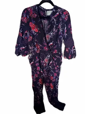Anthropologie Maeve espoir printed jumpsuit purple size S thumbnail 2