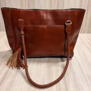 Patricia Nash Cameley Tote Italian Leather Heritage‎ Tan Braided Handle Bag thumbnail 2