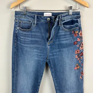 Driftwood Jackie Floral Embroidered High Rise Skinny Jeans‎ Womens 28 Blue Ankle thumbnail 15