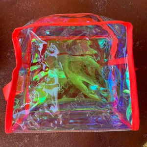 Free People NEW clear metallic crone makeup cosmetic bag thumbnail 2