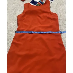 Lulus Women’s Chiffon Mini Shift Dress Sleeveless Sz XS Orange Nautical Zip ￼ thumbnail 10