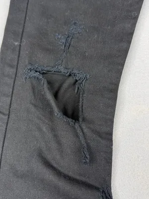 JET John Eshaya Black Distressed Skinny Jeans Womens 4 Low Rise Y2K Goth thumbnail 4