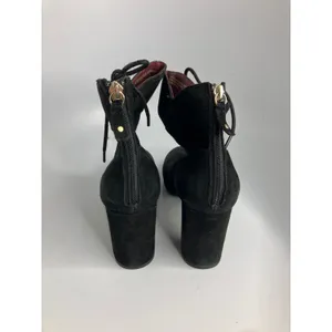Ono Ankle Boots Womens 8M Black Excellent Suede Block Heel Lace Up N28700 CARA17 thumbnail 4
