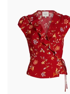 NWT $168 Reformation Clemence Print Wrap Top 8, BORSA thumbnail 4