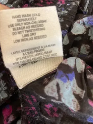 Free People Floral High Waist Flowy 100% Viscose Large Shorts -Pink, Black, Blue thumbnail 5