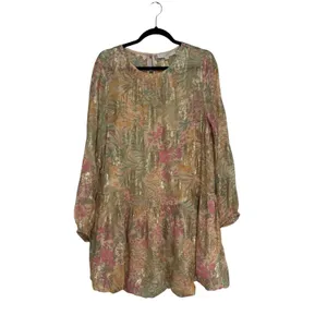NEW LOFT Shimmer Floral Jacquard Bubble Hem Mini Dress - Size M thumbnail 4