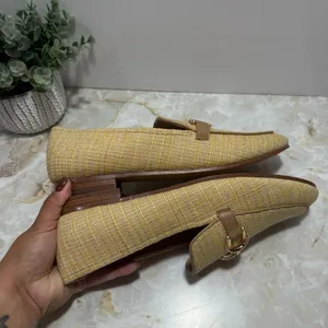 NWOT Ann Taylor Chain‎ Bit Straw Loafers Natural 11M Workwear Office Careerwear thumbnail 6