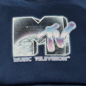 Women's Blue MTV Crop Top XL thumbnail 4