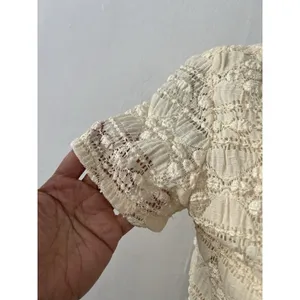 Worthington Vtg 90s Cottagecore top PM yellow popcorn Textured rustic western boho fairy thumbnail 4