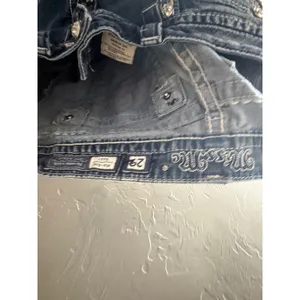 Miss Me Y2k Low Rise Bootcut Jeans Blue Embellished Rhinestone Size 29 thumbnail 8